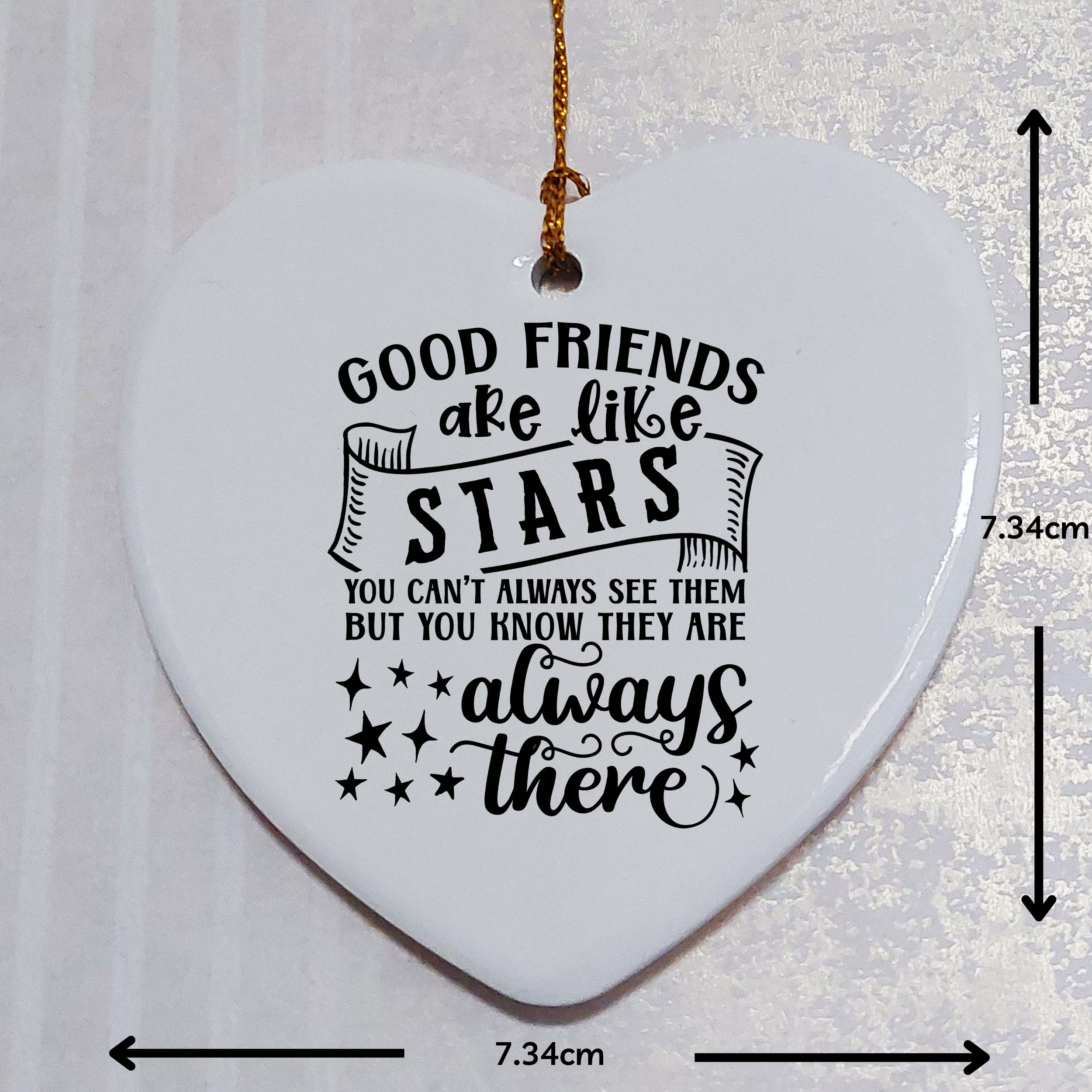 Good Friends are Like Stars Ceramic Heart