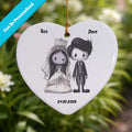Gothic Bride & Groom Ceramic Heart