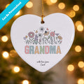 Grandma Floral Ceramic Heart