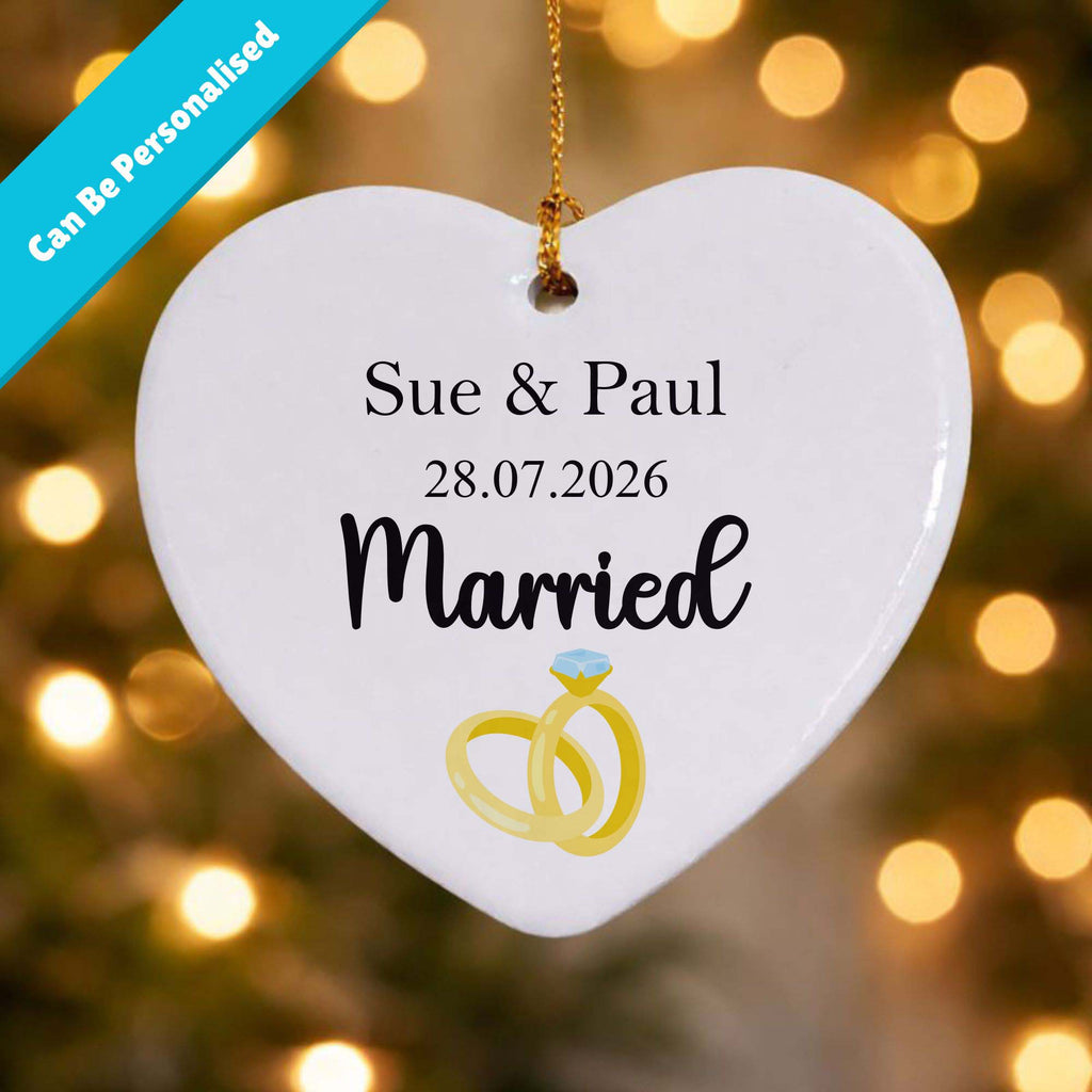 Married Wedding Date Ceramic Heart
