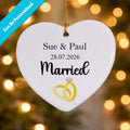 Married Wedding Date Ceramic Heart