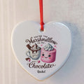 You're the Marshmallow to My Hot Chocolate Ceramic Heart