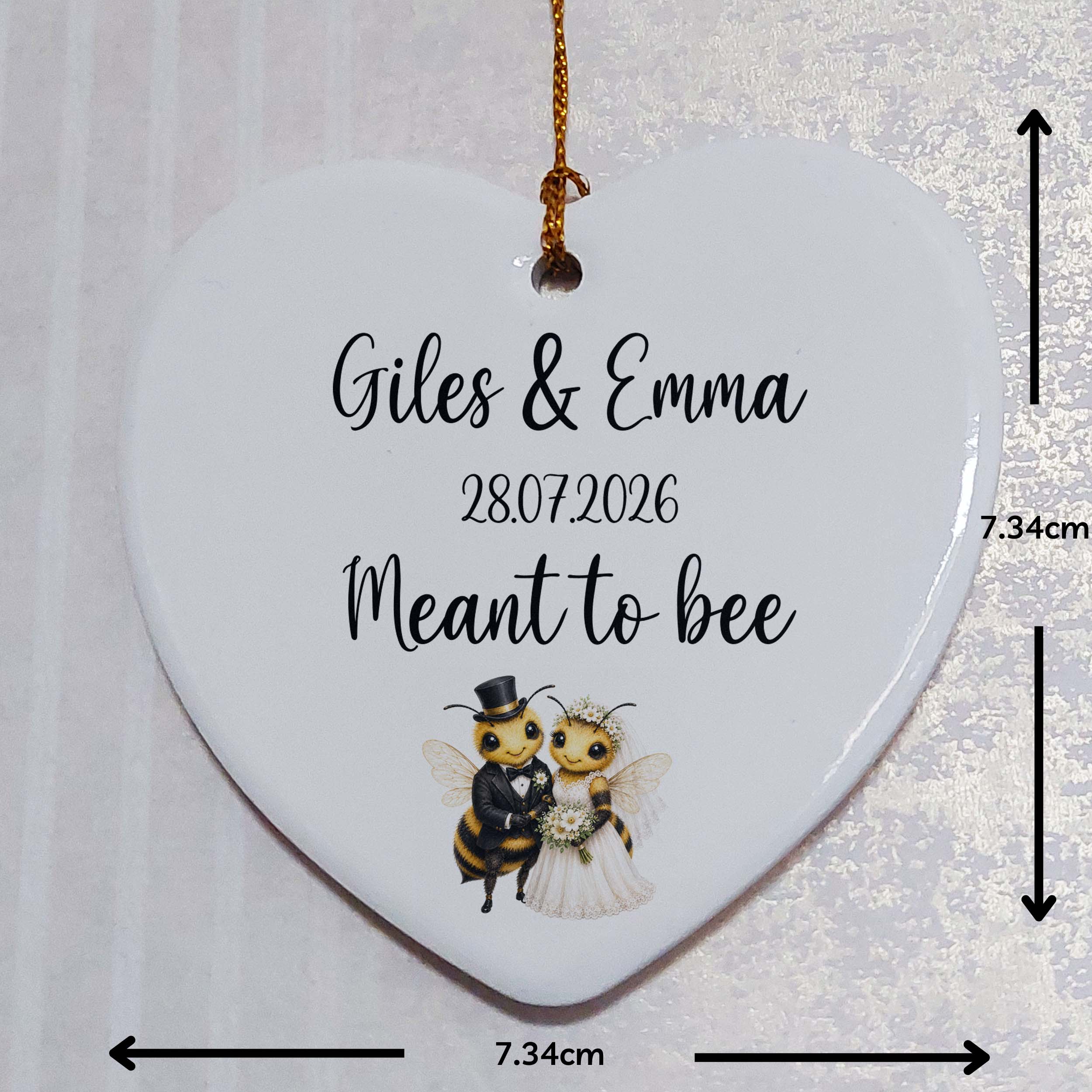 Meant To Bee Ceramic Heart