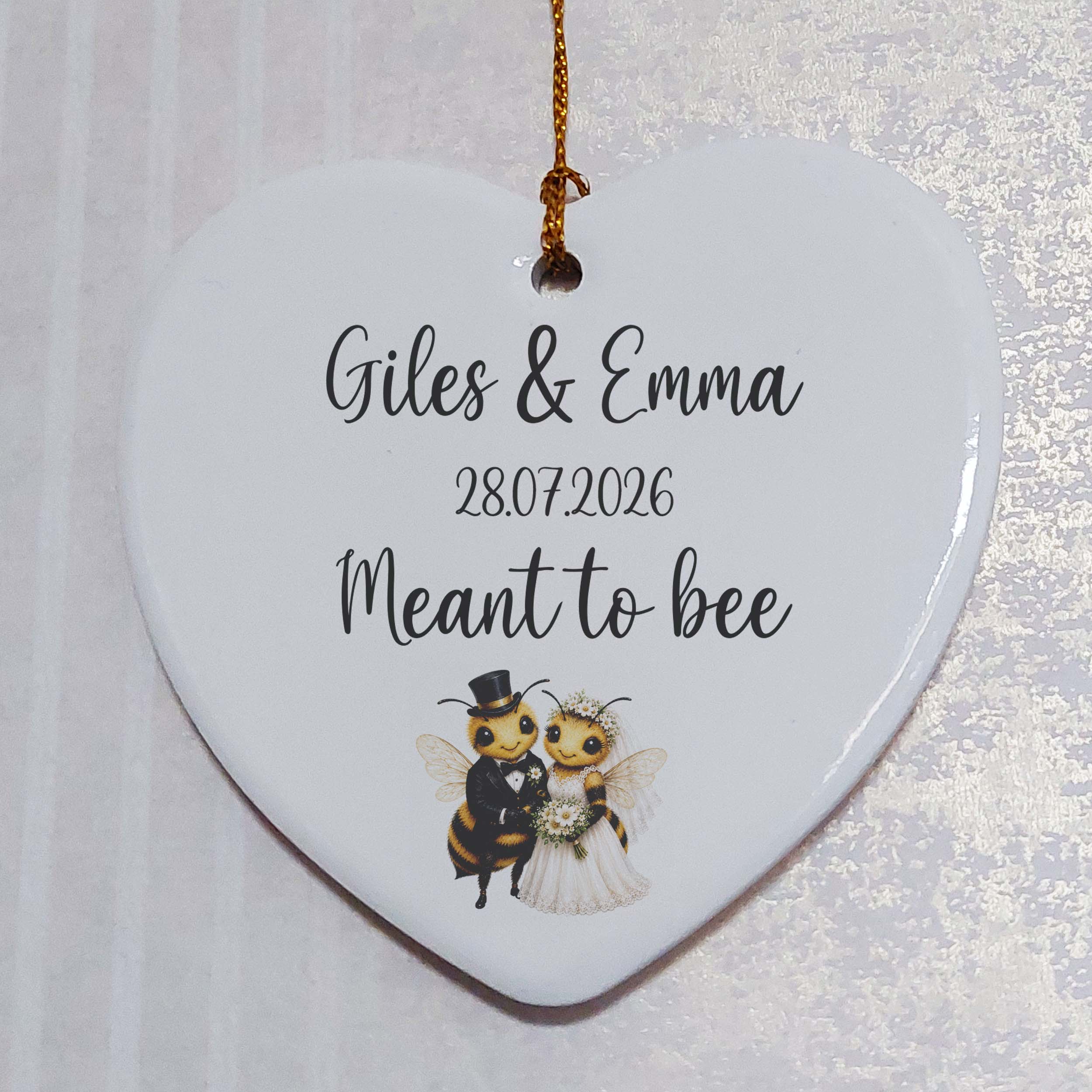 Meant To Bee Ceramic Heart