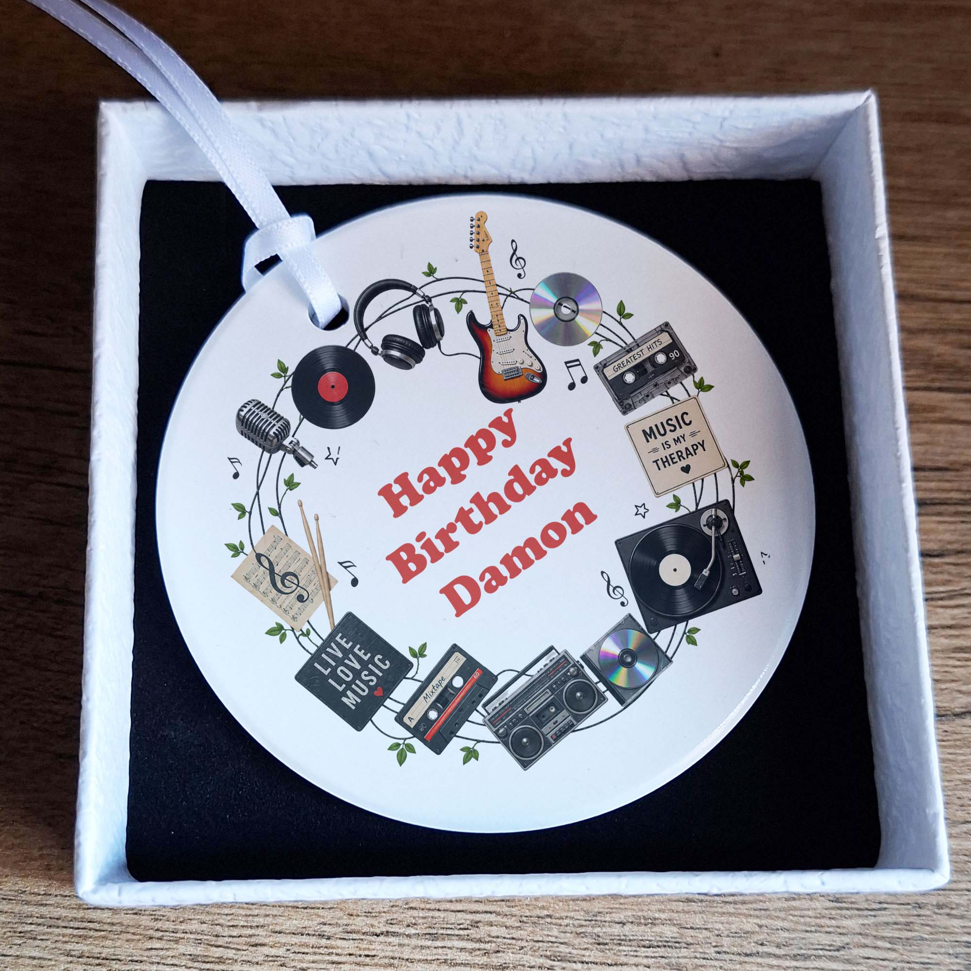 Personalised Music Birthday Ceramic Ornament