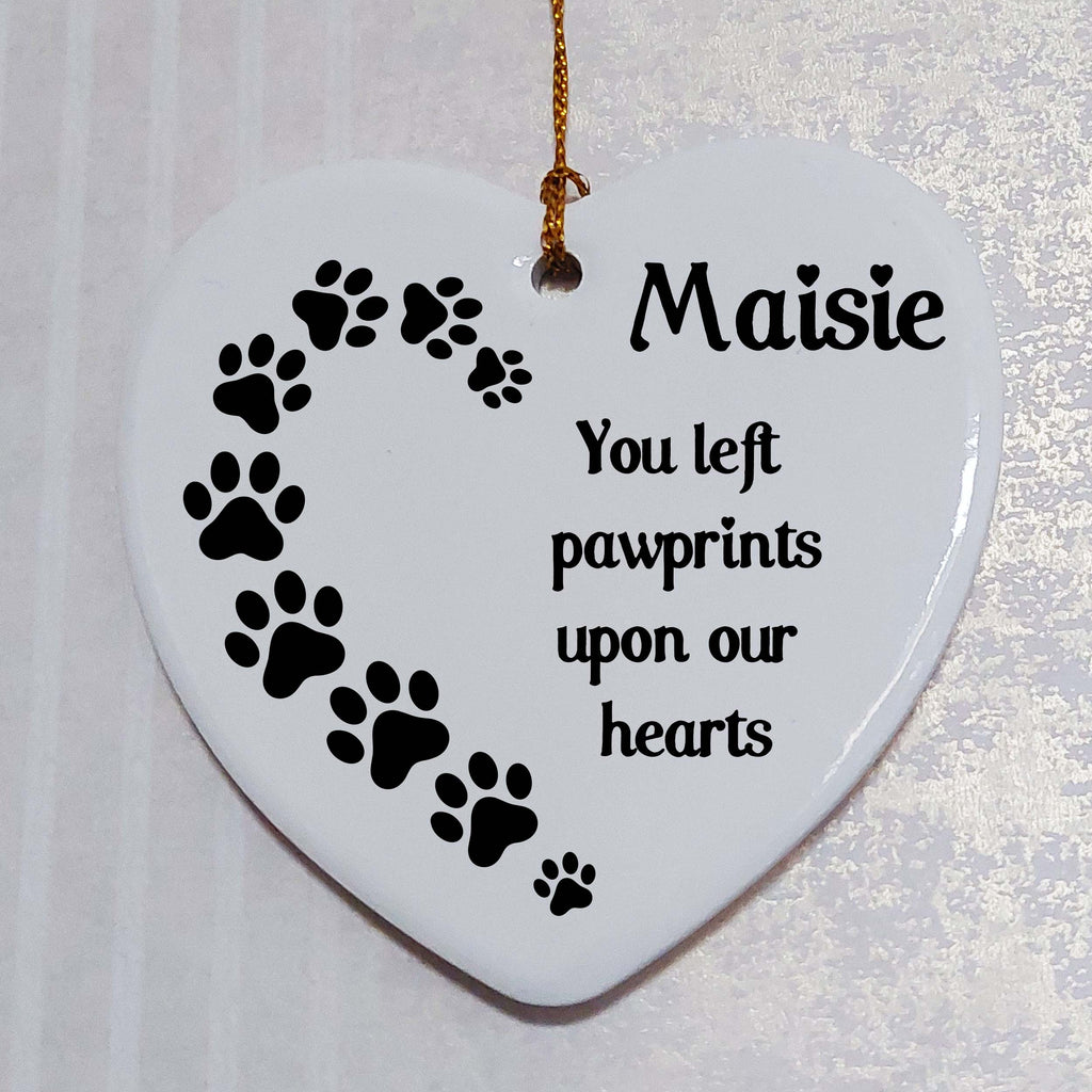 Pawprints On Our Hearts Ceramic Heart
