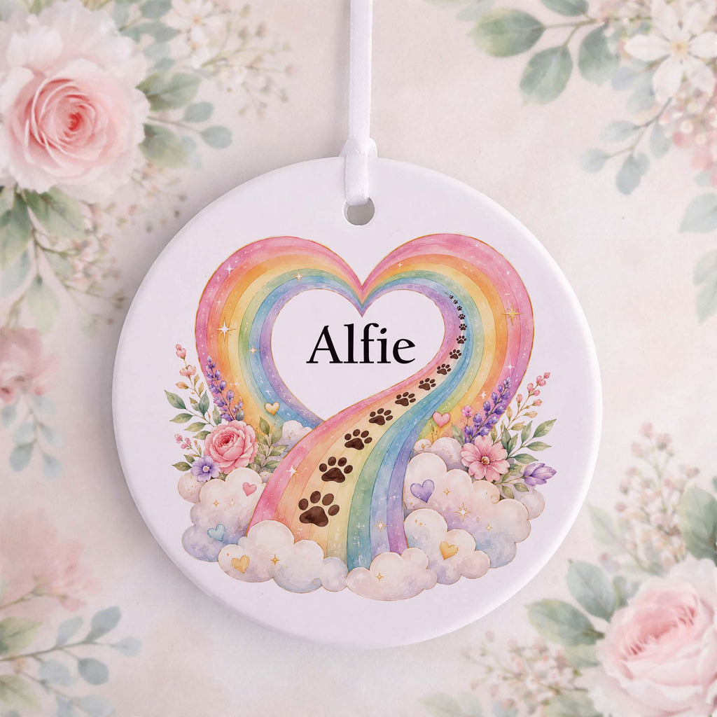 Rainbow Bridge Pet Memorial Ceramic Ornament