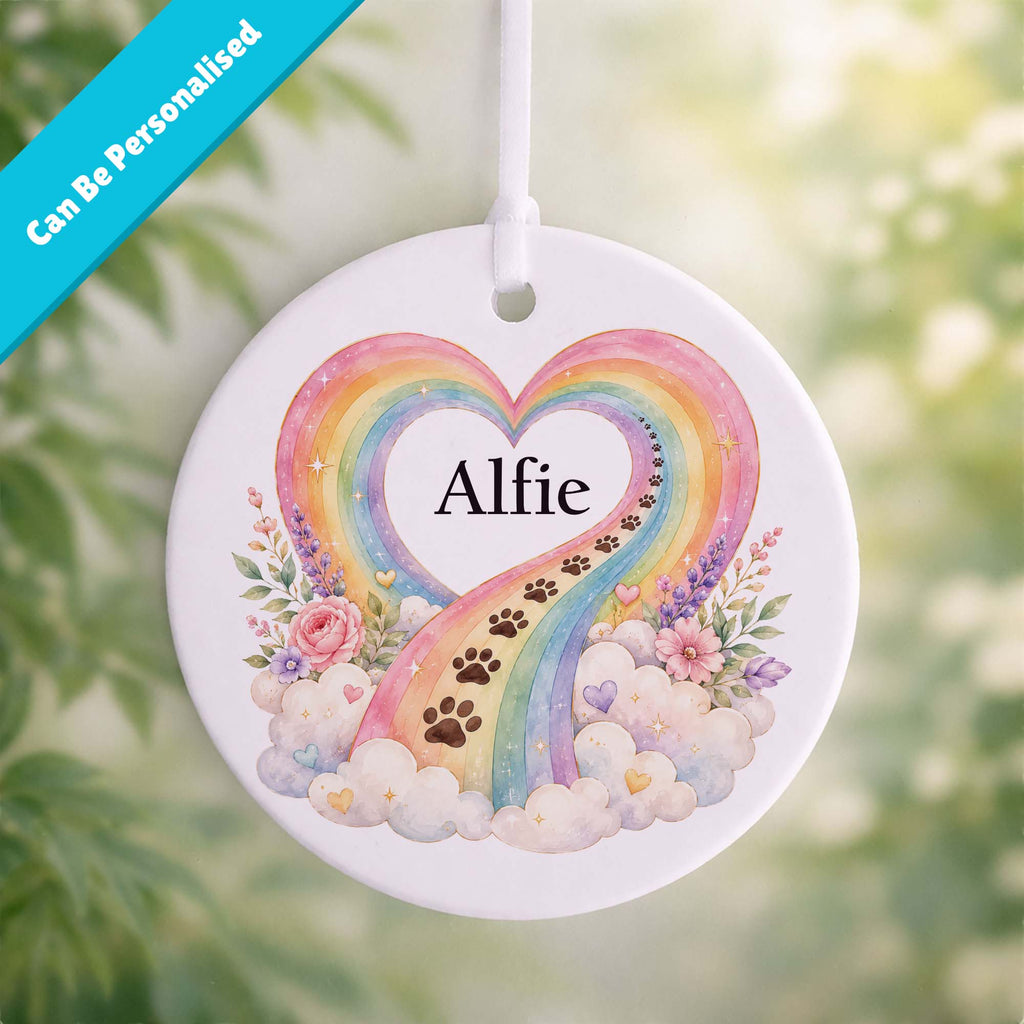 Rainbow Bridge Pet Memorial Ceramic Ornament