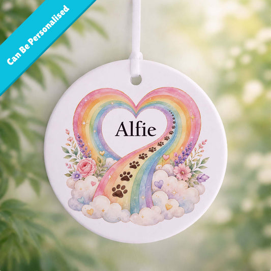 Rainbow Bridge Pet Memorial Ceramic Ornament