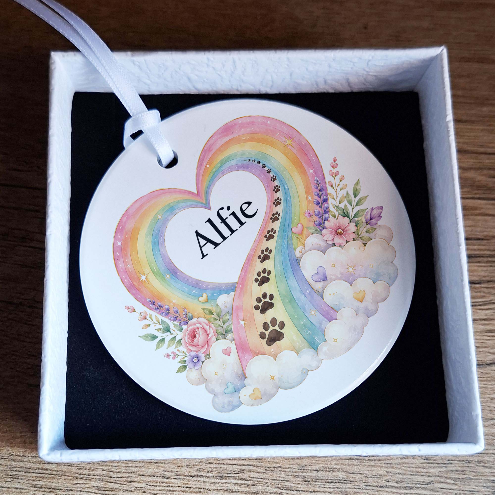 Rainbow Bridge Pet Memorial Ceramic Ornament