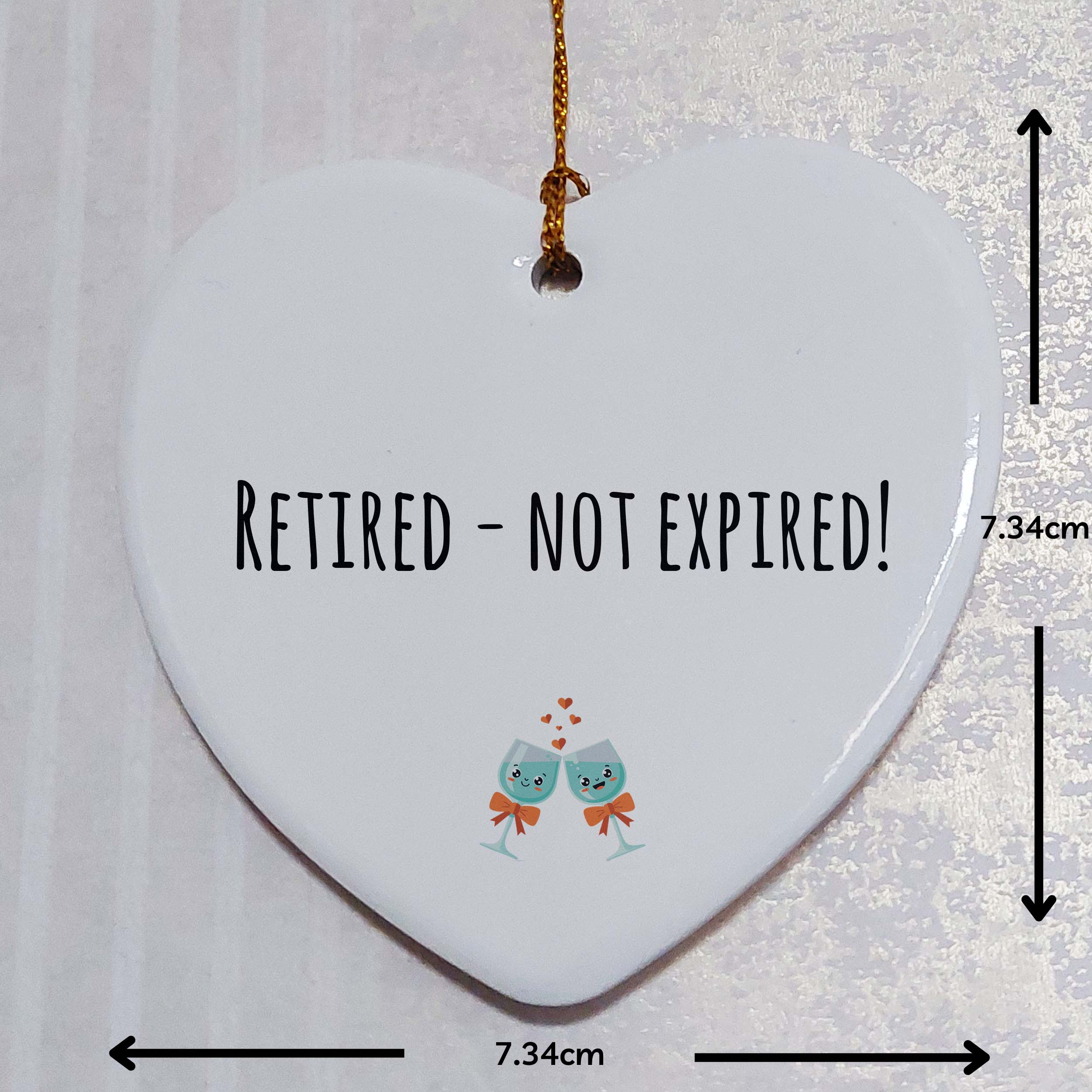 Retired Not Expired Ceramic Heart