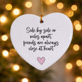 Side by Side or Miles Apart Ceramic Heart Keepsake