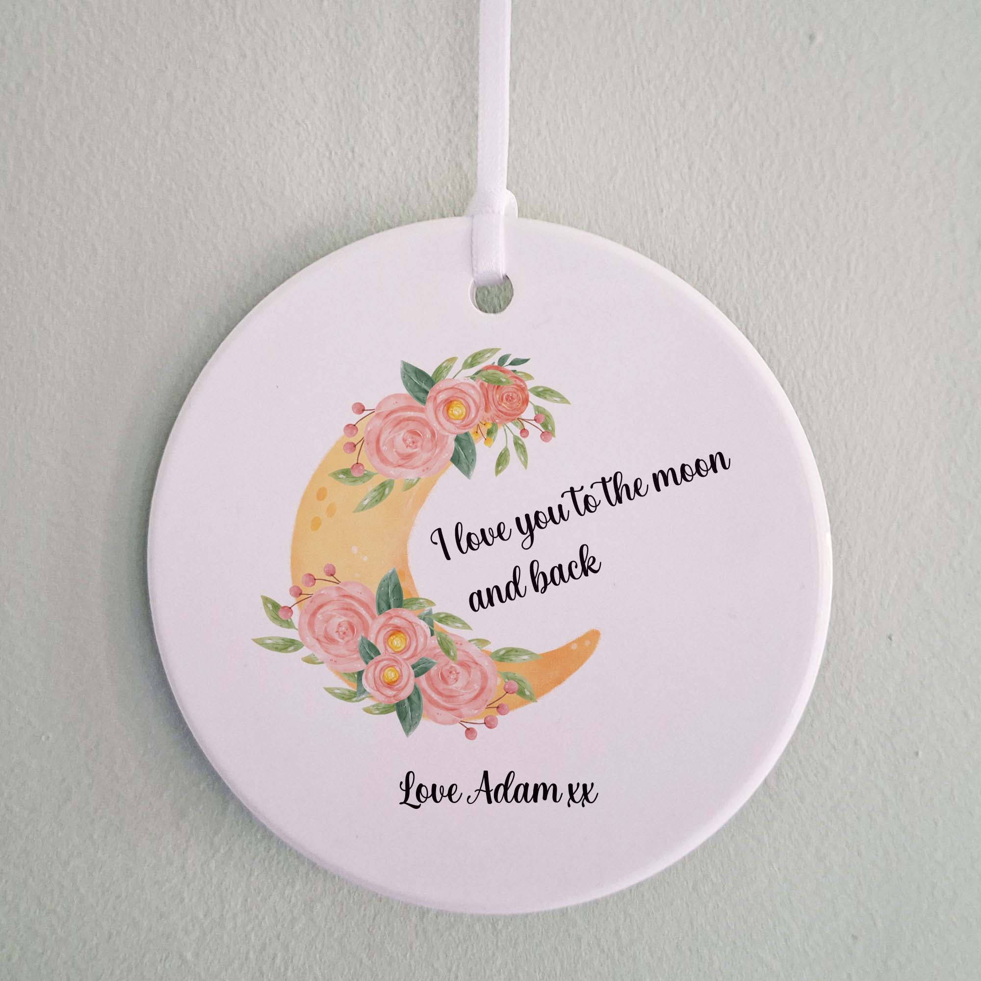 I Love You to the Moon and Back Ceramic Ornament