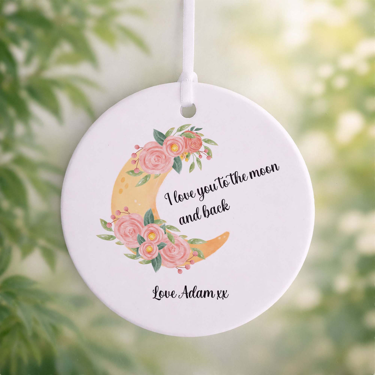 I Love You to the Moon and Back Ceramic Ornament