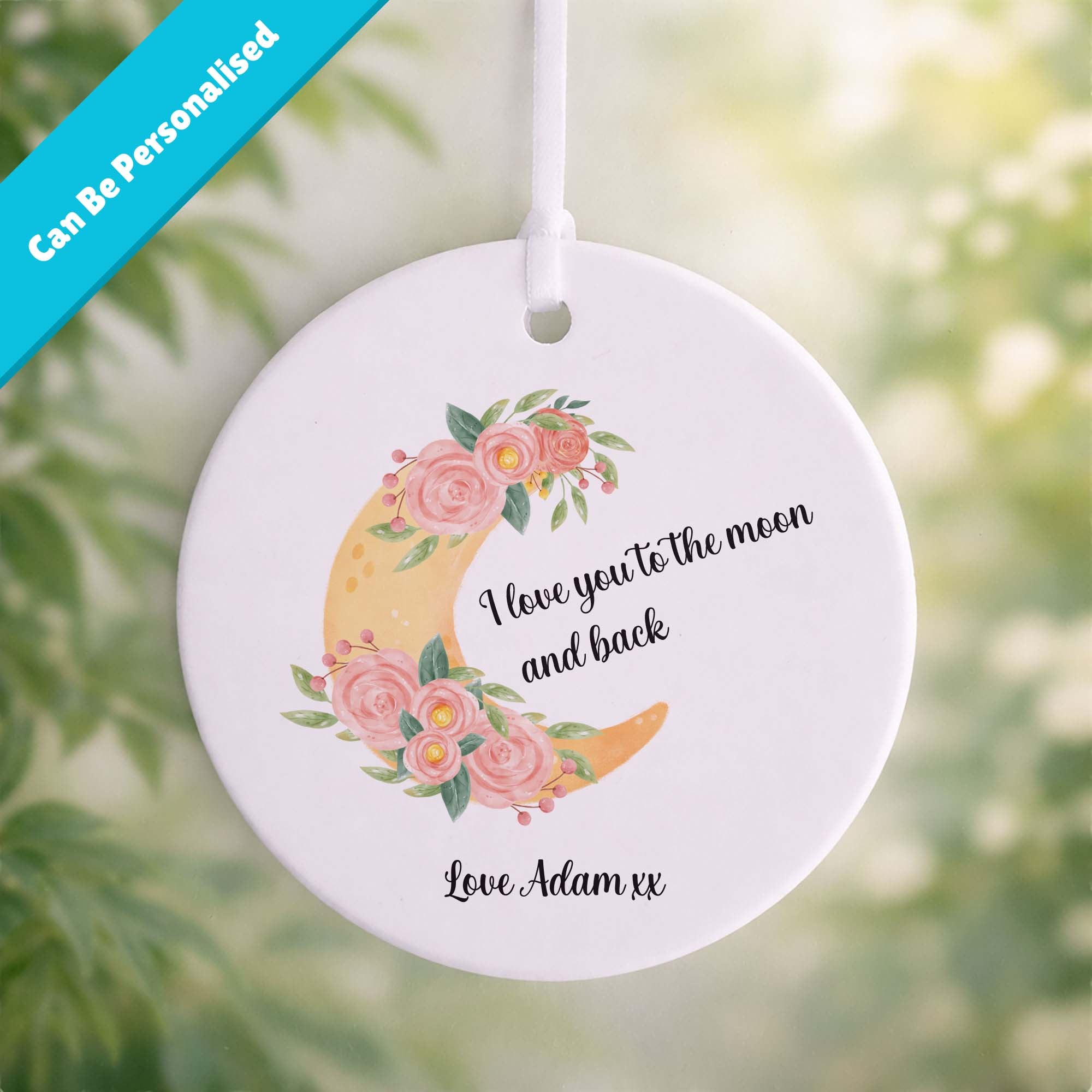 I Love You to the Moon and Back Ceramic Ornament