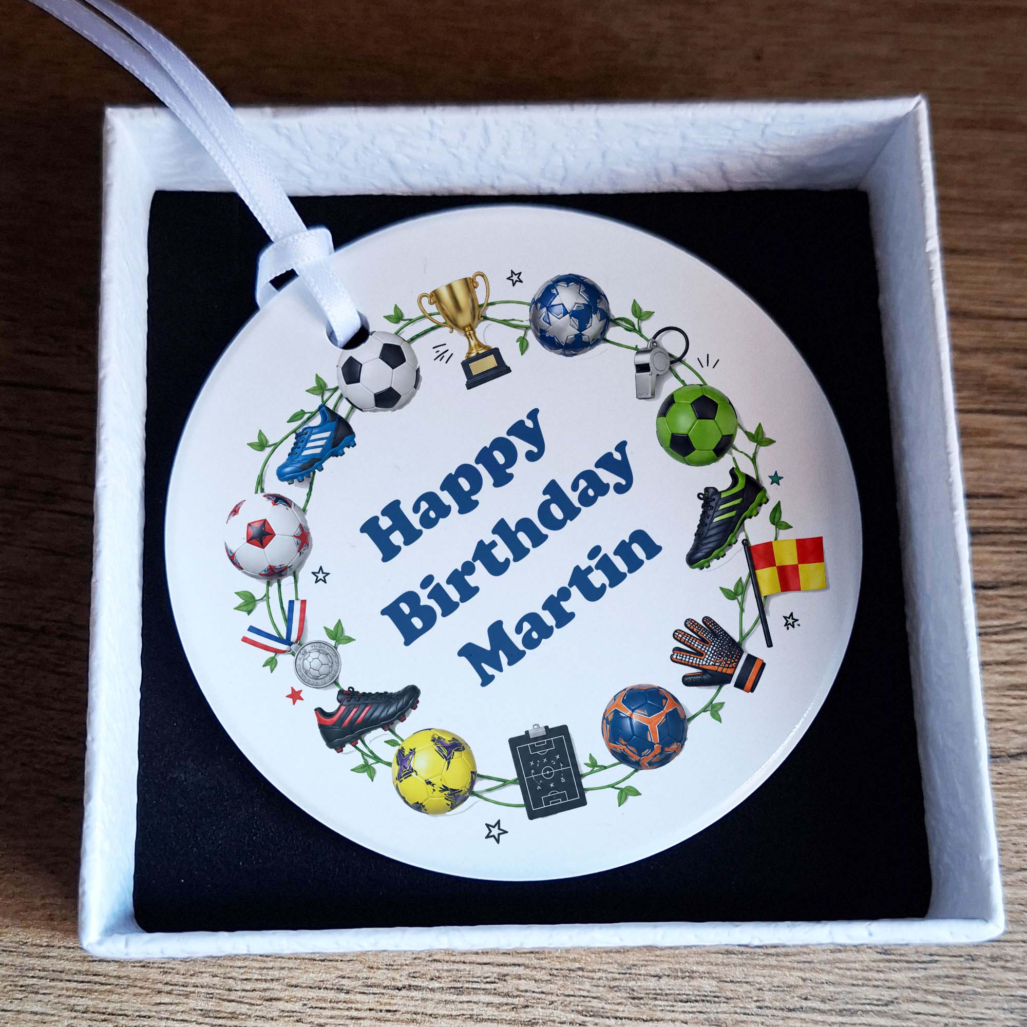 Personalised Football Birthday Ceramic Ornament