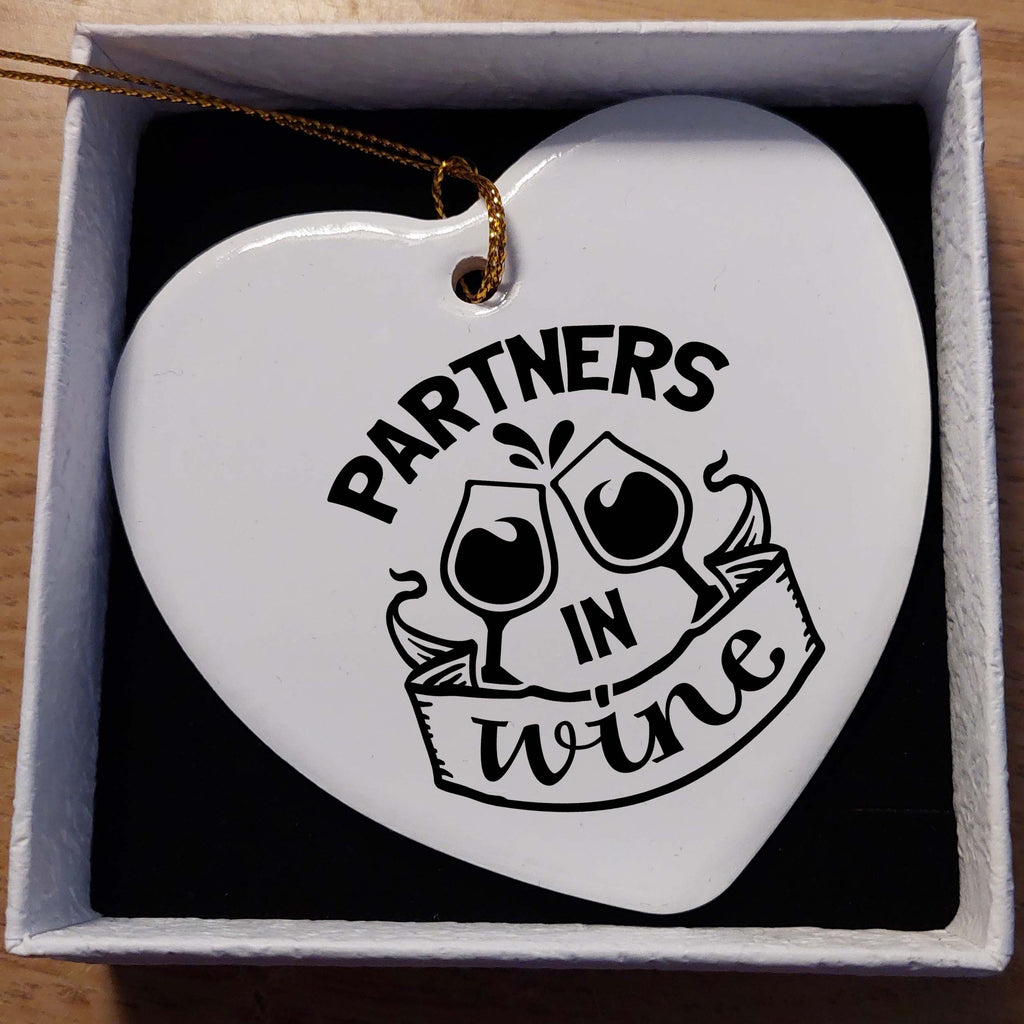 Partners in Wine Ceramic Heart