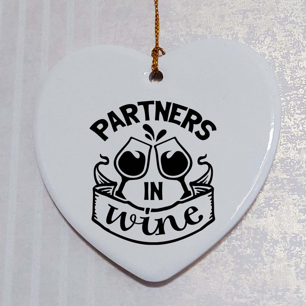 Partners in Wine Ceramic Heart