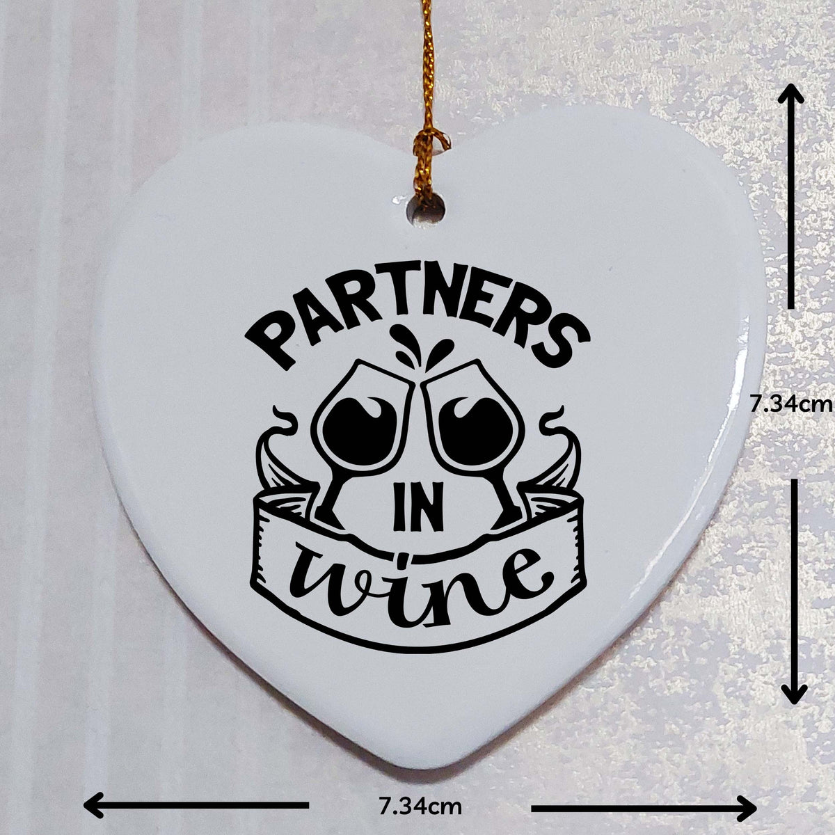 Partners in Wine Ceramic Heart