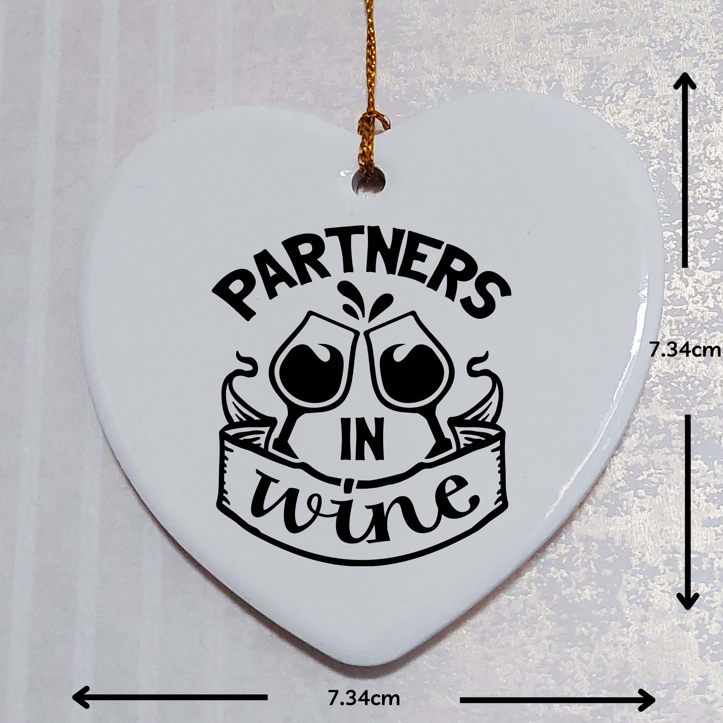 Partners in Wine Ceramic Heart
