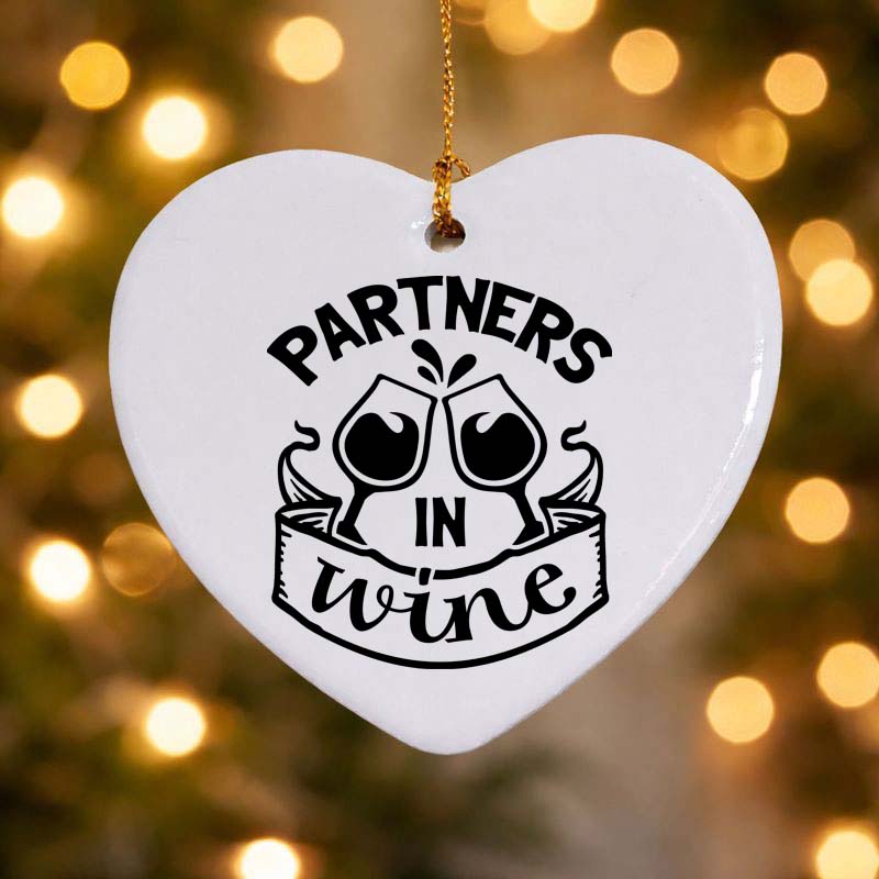 Partners in Wine Ceramic Heart
