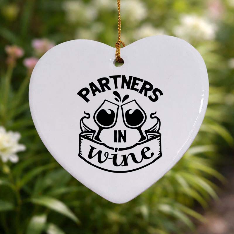 Partners in Wine Ceramic Heart