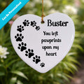 Pawprints On My Heart Ceramic Heart