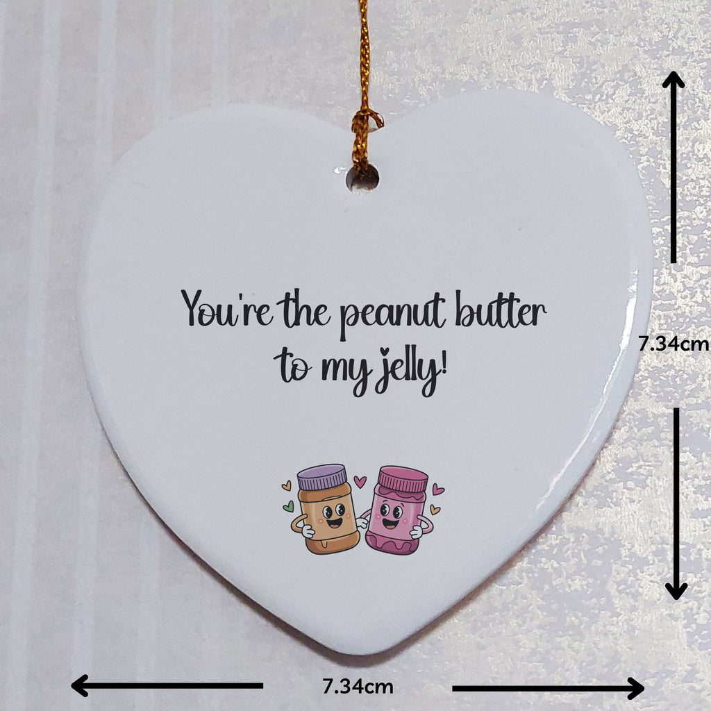 Peanut Butter to My Jelly Ceramic Heart