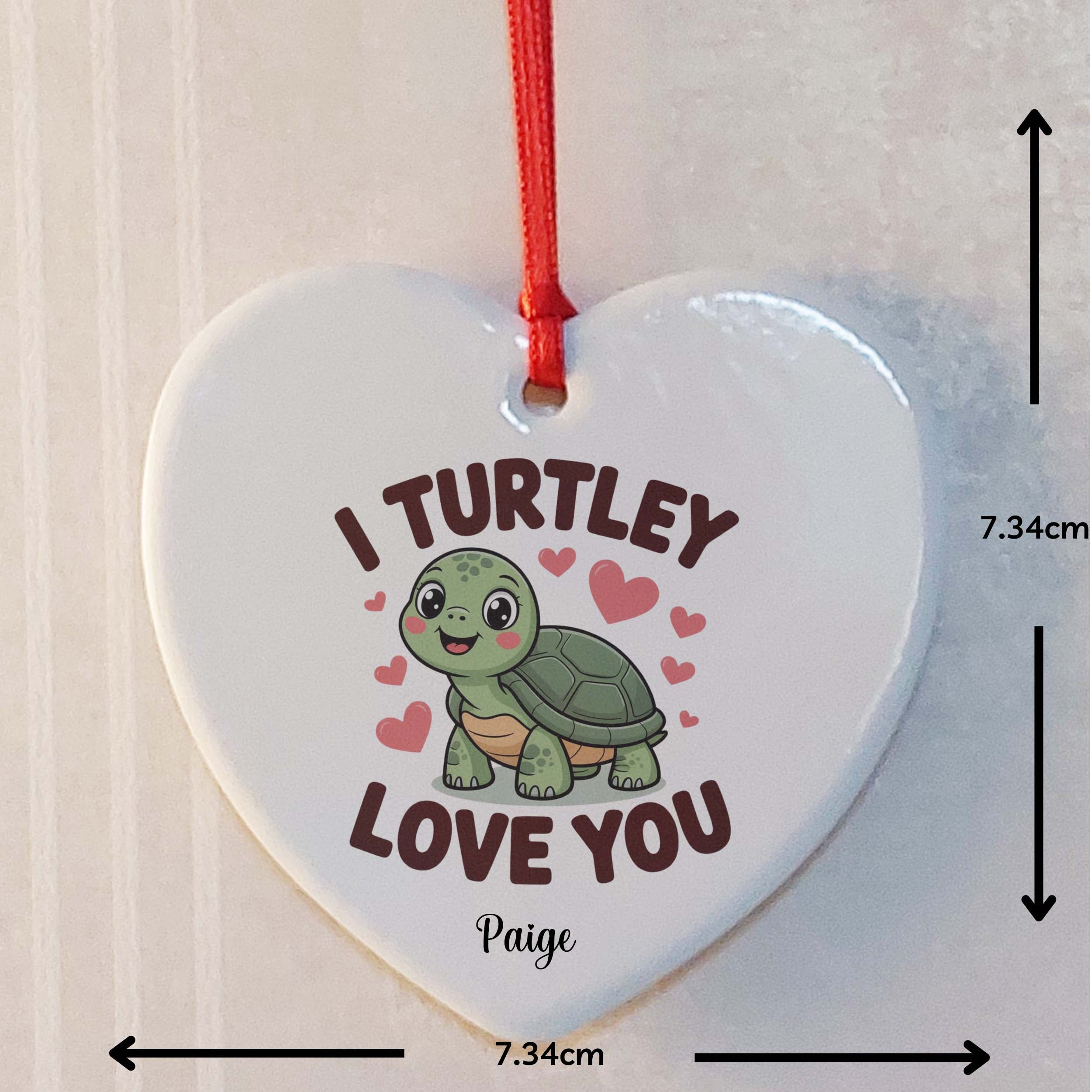 I Turtley Love You Ceramic Heart