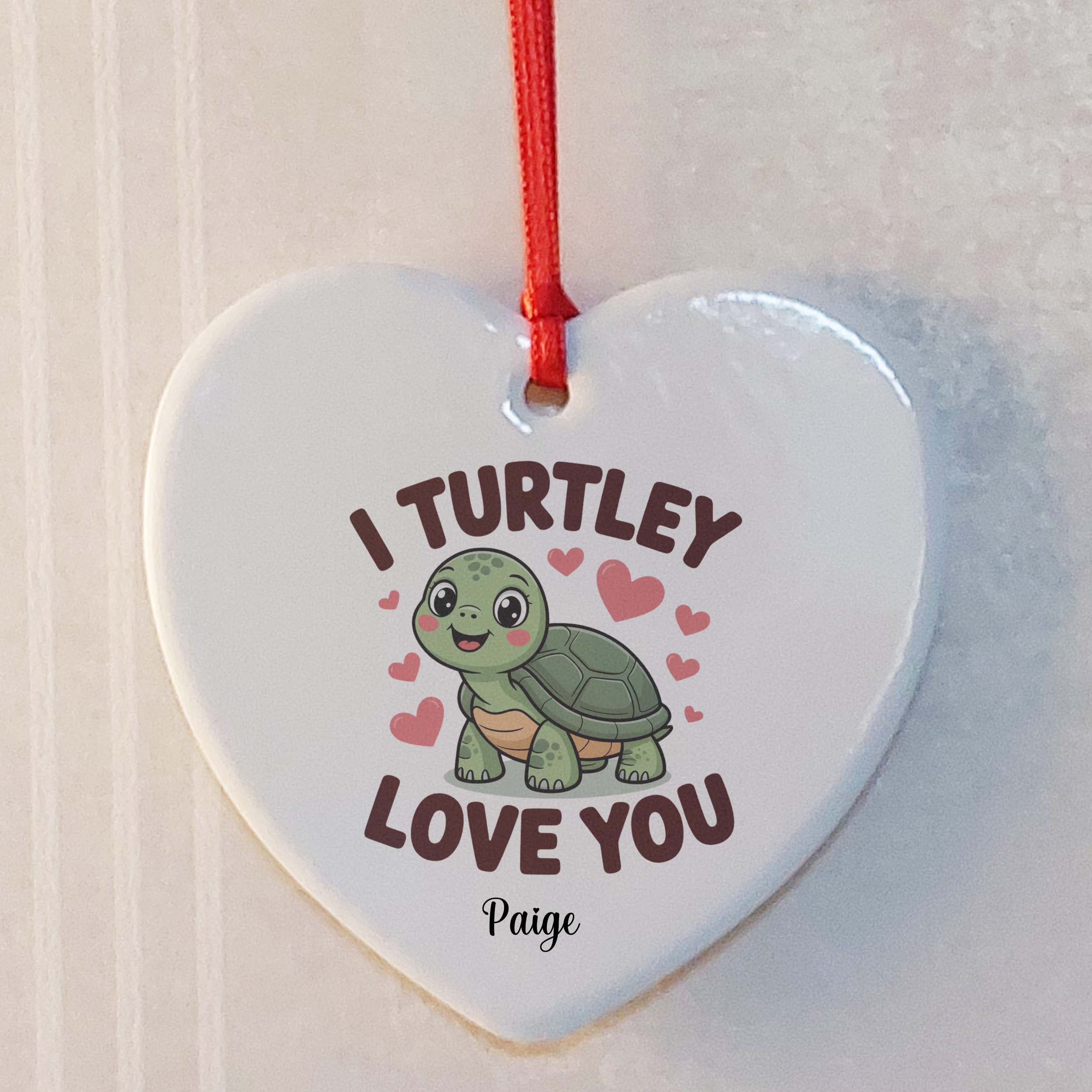 I Turtley Love You Ceramic Heart