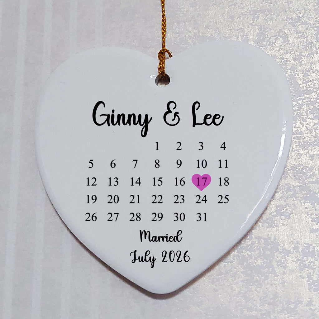 Calendar Wedding Anniversary Ceramic Heart