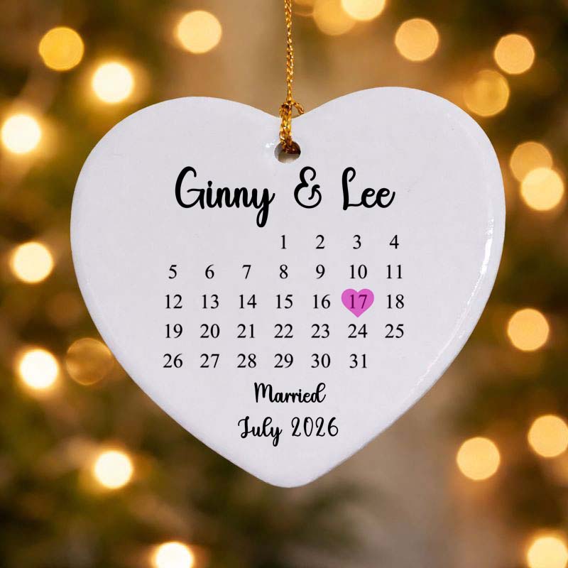 Calendar Wedding Anniversary Ceramic Heart