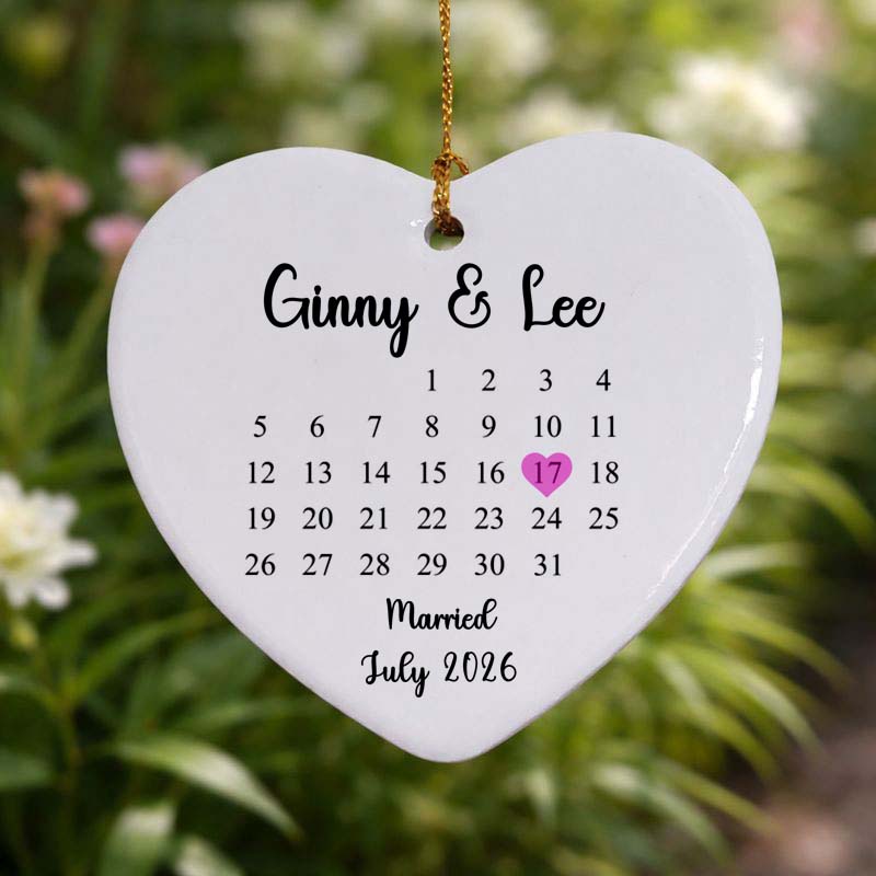 Calendar Wedding Anniversary Ceramic Heart