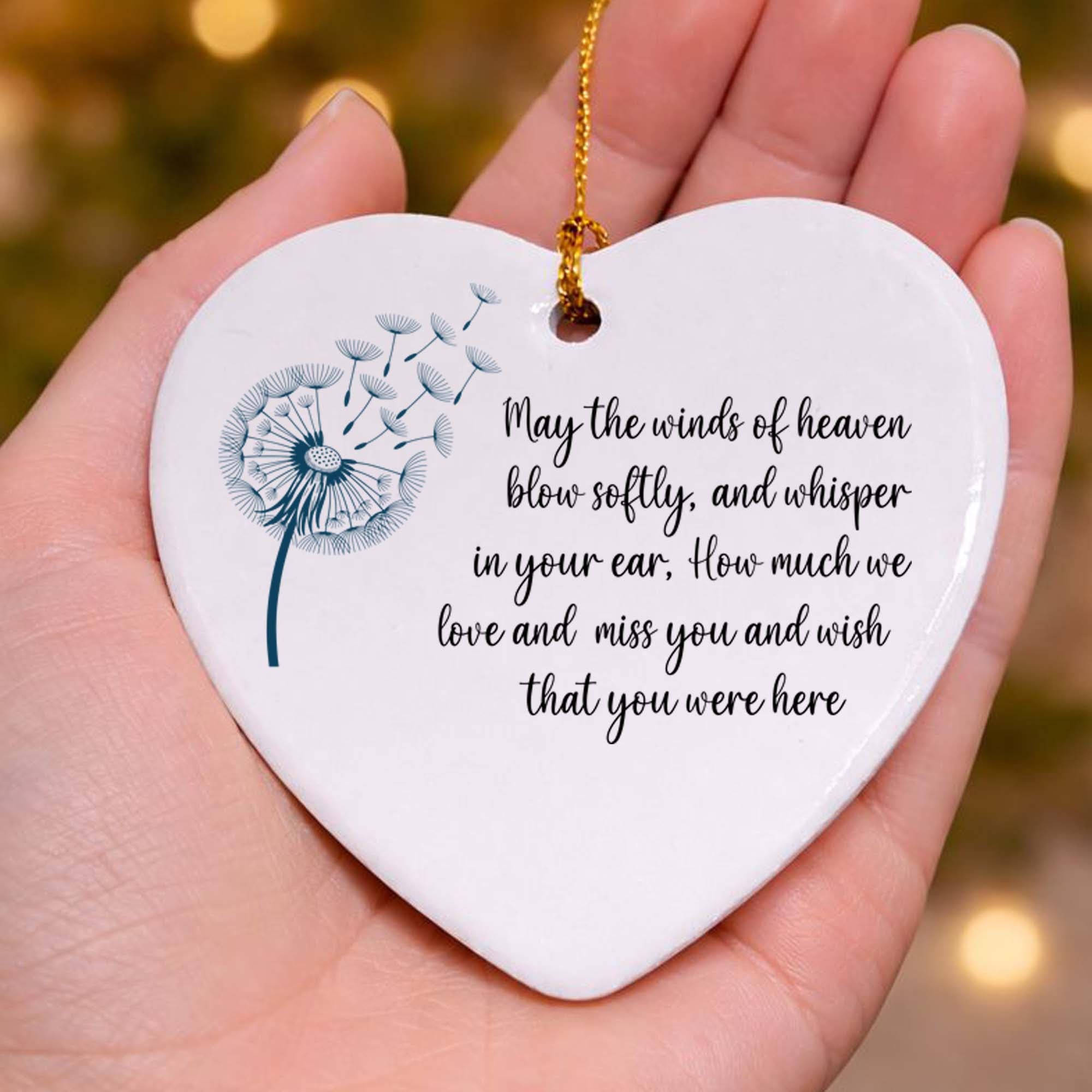 May the Winds of Heaven Blow Softly Ceramic Heart