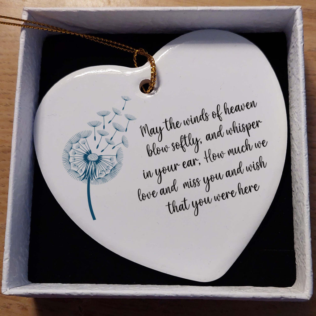 May the Winds of Heaven Blow Softly Ceramic Heart