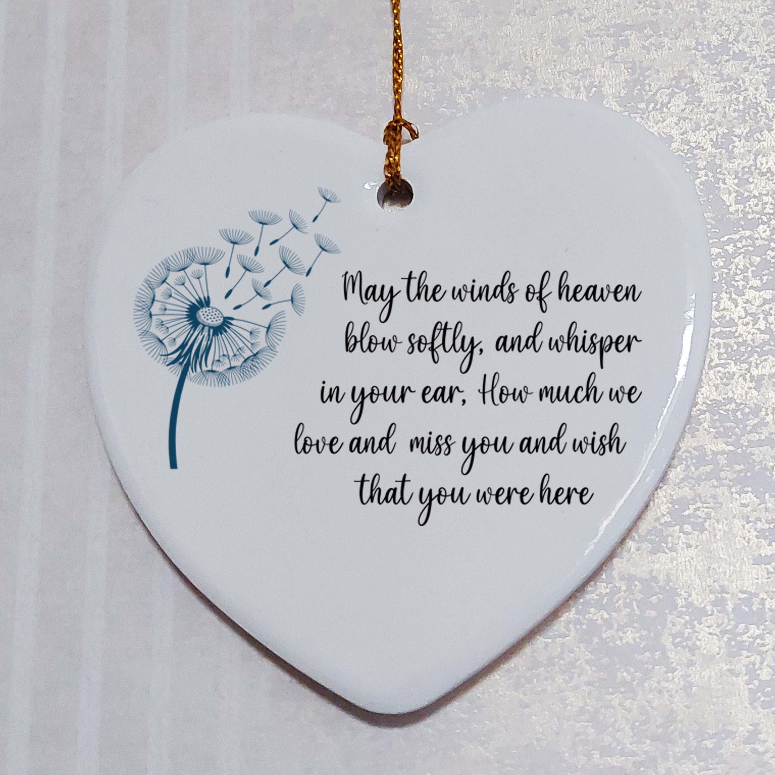 May the Winds of Heaven Blow Softly Ceramic Heart
