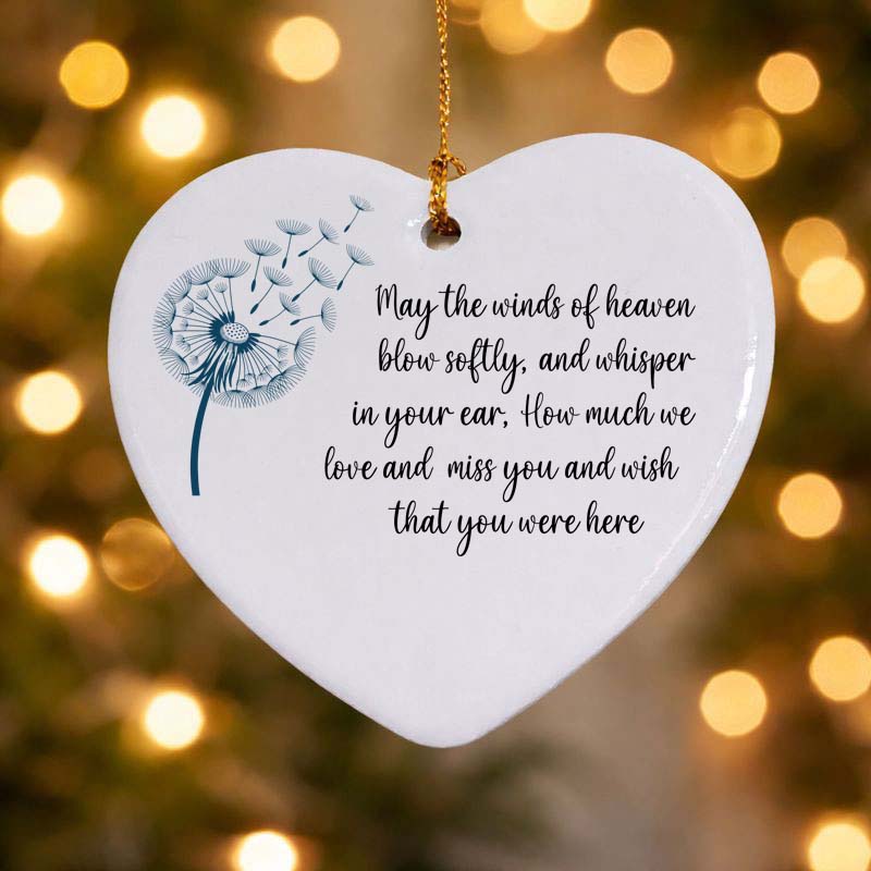 May the Winds of Heaven Blow Softly Ceramic Heart